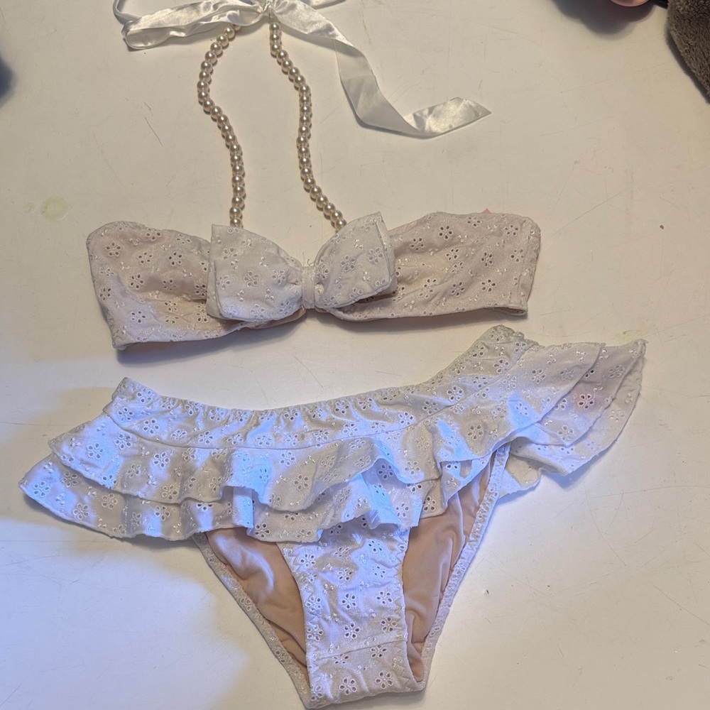 SKINNY DIP Ruffle Bikini Set - White